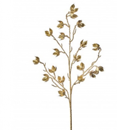 Gold Metallic Gilded Rose Hip Spray 36"