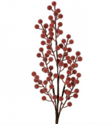Burgundy Beaded Berry Ball Spray 24"