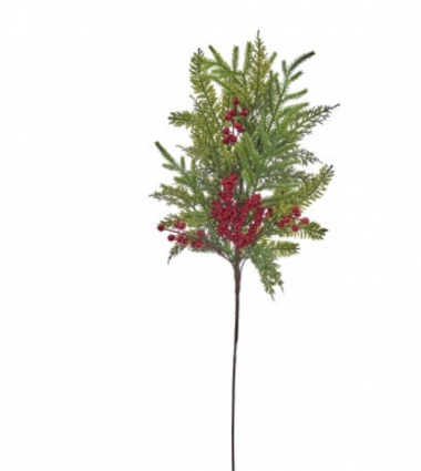 Natural Touch Evergreen Stem with Berry 32"