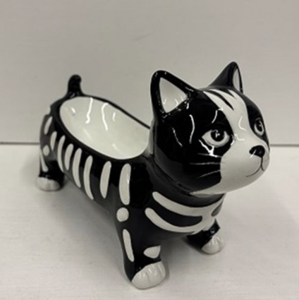 Skeleton Cat D&eacute;cor 8"