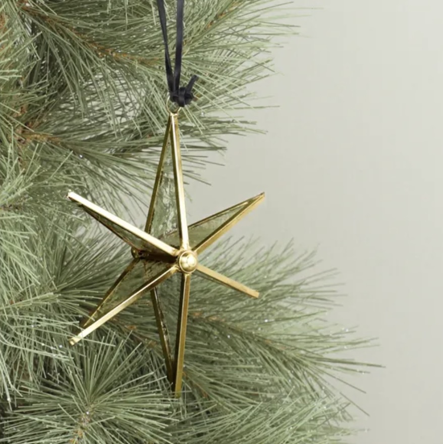 Glass Hanging Star 7"