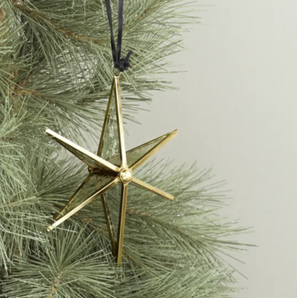 Glass Hanging Star 7"