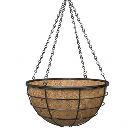 Modern Farmhouse Black Hanging Basket 14"