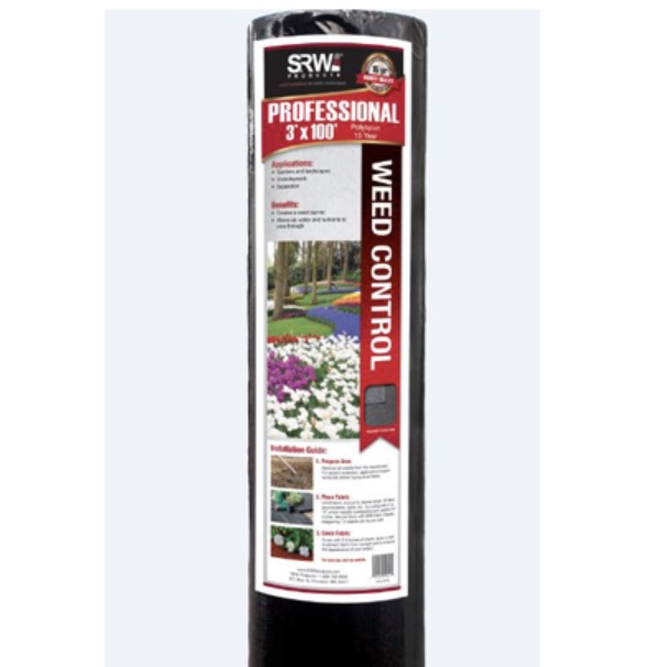 SRW Professional Black Weed Barrier 4' x 50' 3 oz