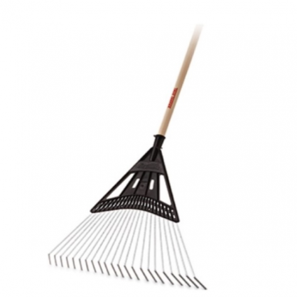 Green Thumb Leaf Rake with 22" Steel Tines and Wood Handle