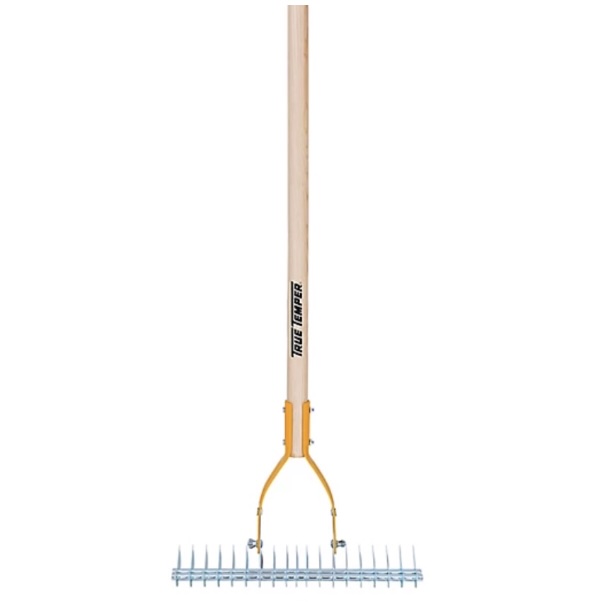 True Temper 15-1/2" Heavy-Duty Thatching Rake with 54" Handle