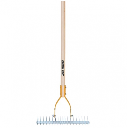 True Temper 15-1/2" Heavy-Duty Thatching Rake with 54" Handle