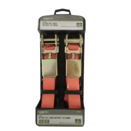 Master Mechanic Ratchet Tie-Down 2-Pack 1" x 10'