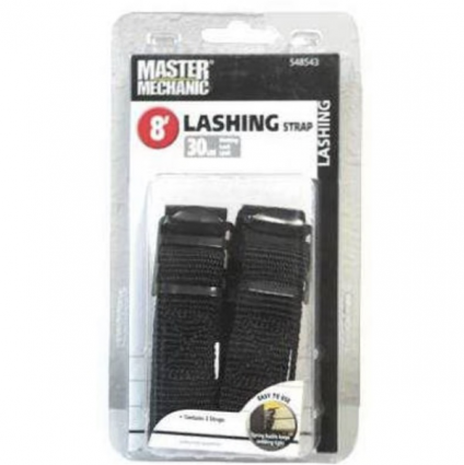 Master Mechanic Double-Bar Buckle Lashing Straps 2-Pack 1" x 8'