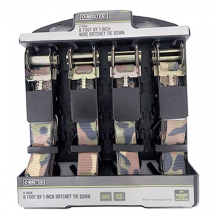 Master Mechanic Camo Ratchet Tie-Down 4-Pack 1" x 8'