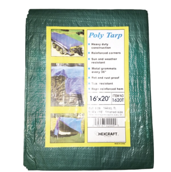 Heavy-Duty Blue Poly Tarp 16' x 20'