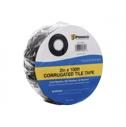 Black Corrugated Drain Pipe Tape 2"