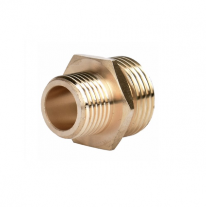 Brass Double Male Hose Connector 3/4" x 1/2"
