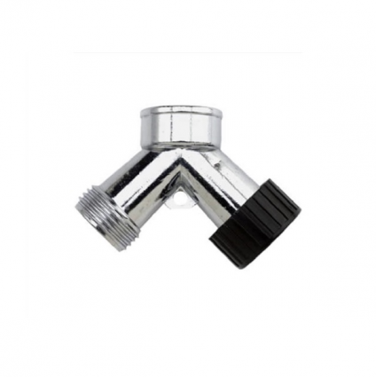 2-Way Zinc Garden Hose Y Connector