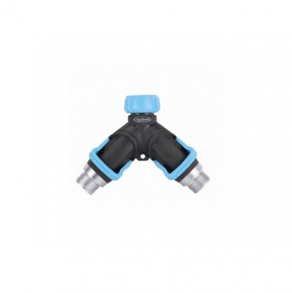 Two-Way Full-Flow Metal Hose Y Connector