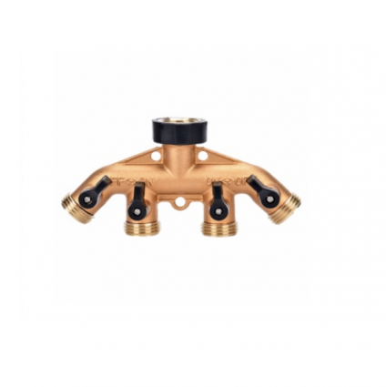 Four-Way Brass Hose Manifold
