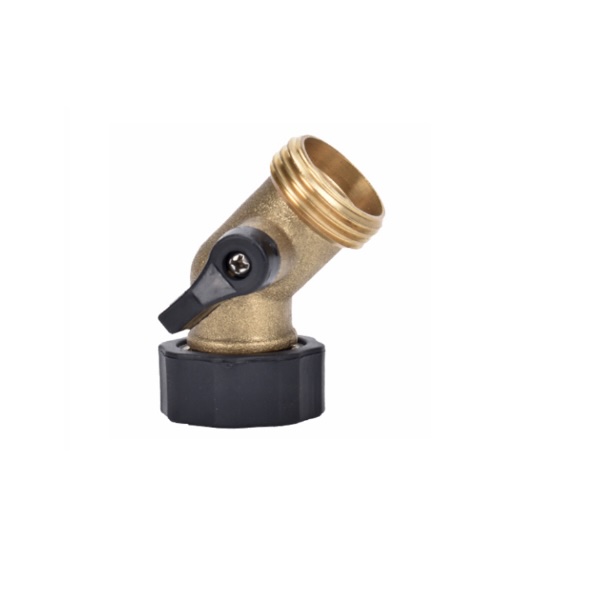 Brass Gooseneck Hose Coupling with Shut-Off