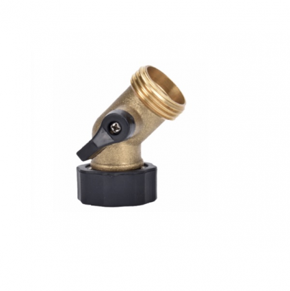 Brass Gooseneck Hose Coupling with Shut-Off