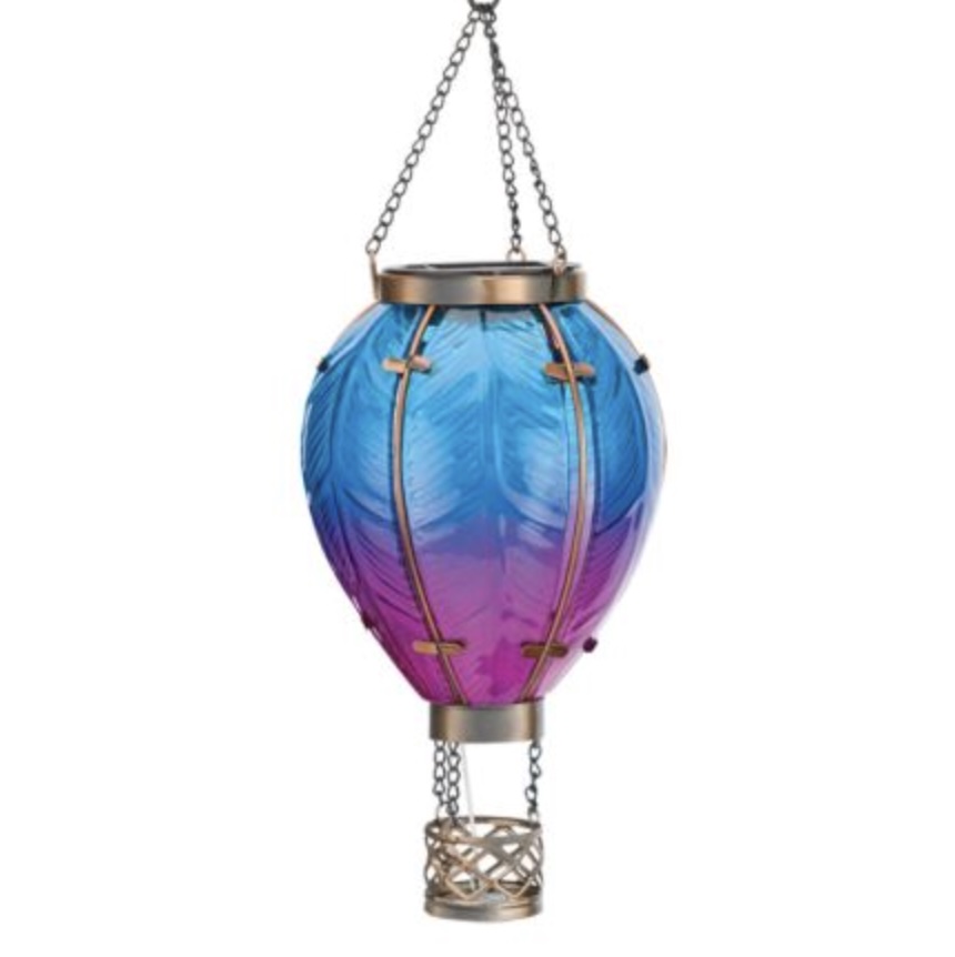 Blue Hot Air Balloon Solar Lantern Small
