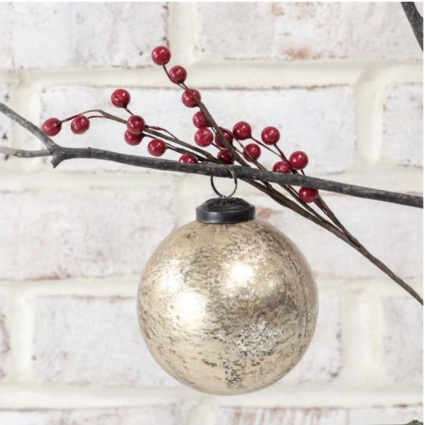 Gold Foil Glass Ball Ornament 4"