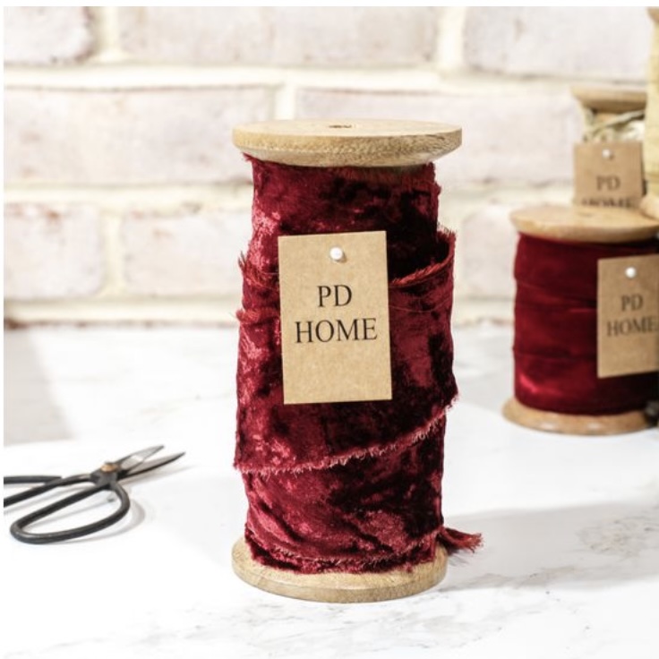 Dark Red Velvet Ribbon Spool 50MM x 10 YDS