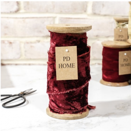 Dark Red Velvet Ribbon Spool 50MM x 10 YDS