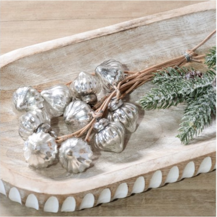Silver Ornament Bunch 3"