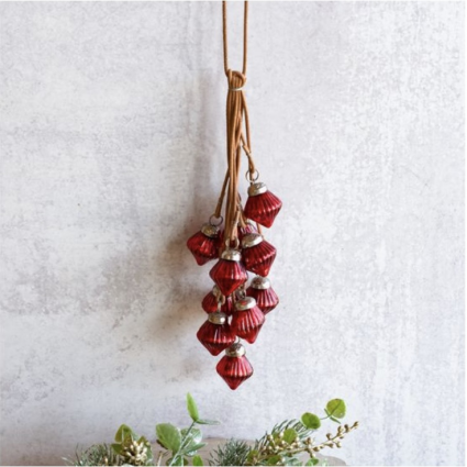 Red Ornament Bunch 10 Piece