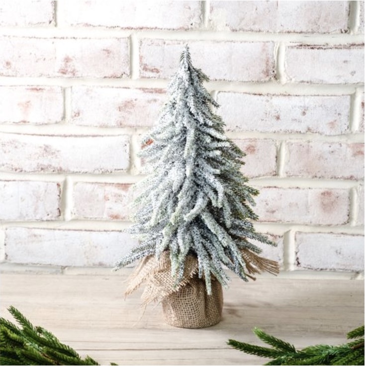 Frosted Tree in Burlap 14"