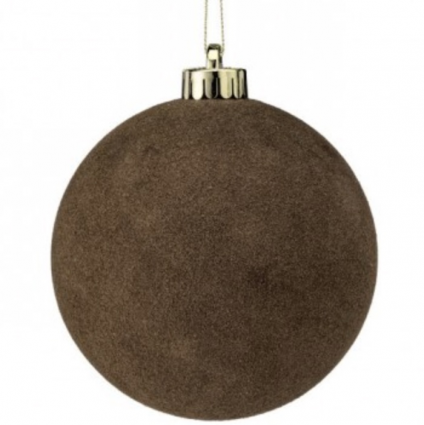 Flocked Mocha Ball Ornament 120MM