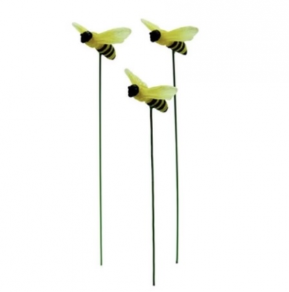 Glowing Bumble Bees Fairy Garden Stakes