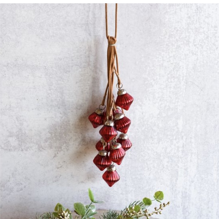 ORNAMENT, 3" RED GLASS