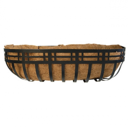 Black Steel Mission Deck Planter Box 30"
