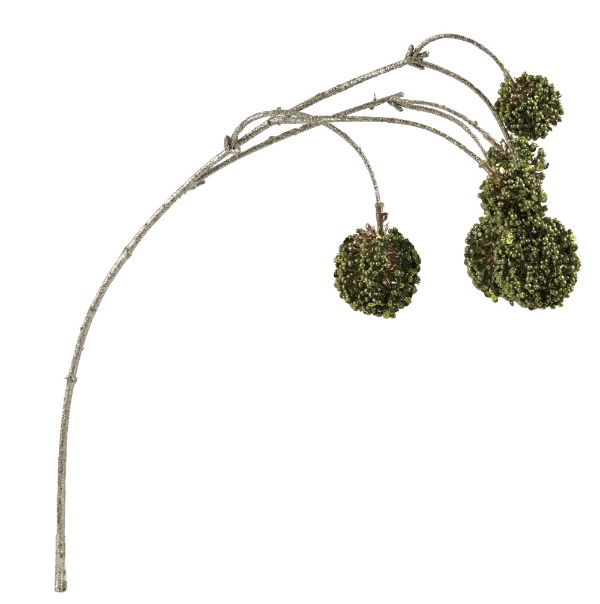Faux Green Pod Spray with Glitter 25.5"