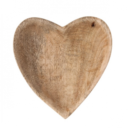 Mango Wood Heart Bowl 6"