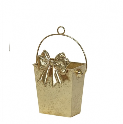 Gold Metal Bow Basket 4" x 6"