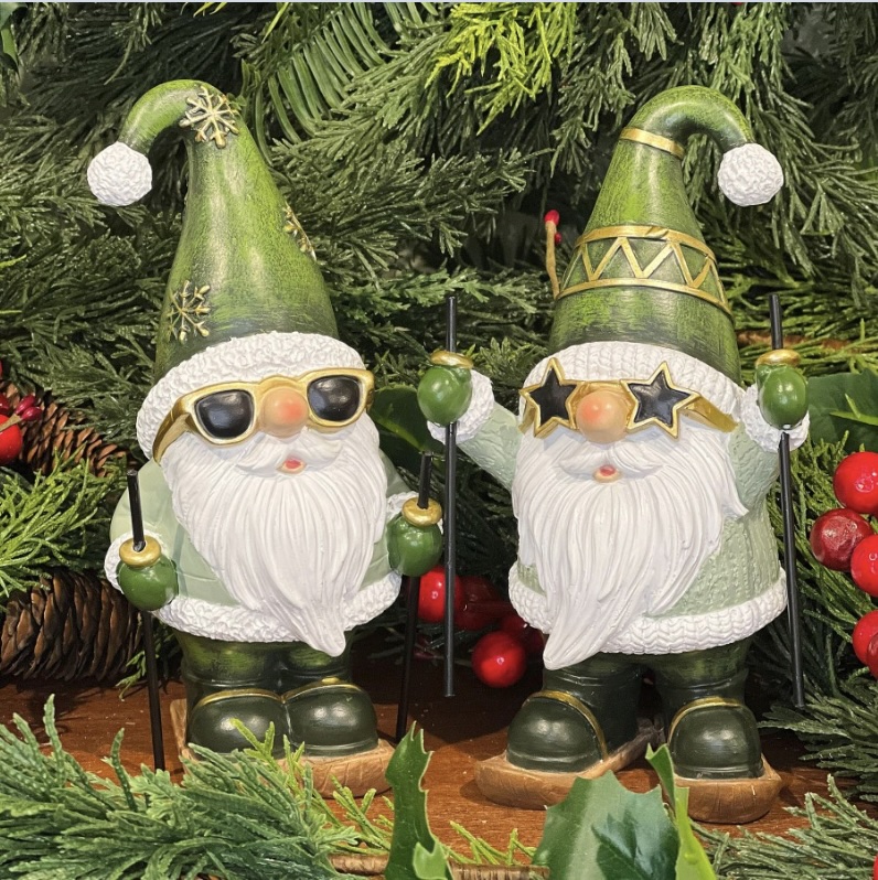 Skiing Santa Figurine 7.5" (Sold Separately) 7.5"H