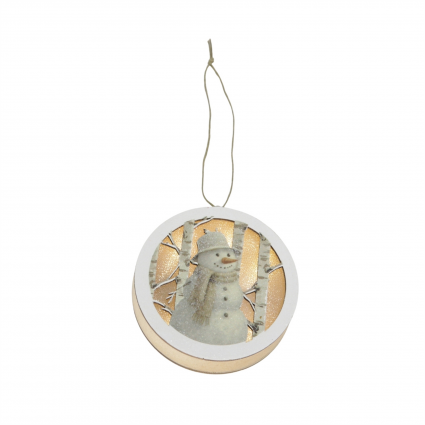 Birch Snowman Ornament 4"