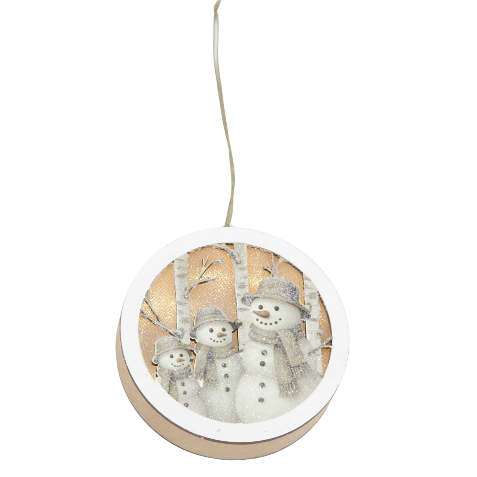 Birch Snowman Family Ornament 4"