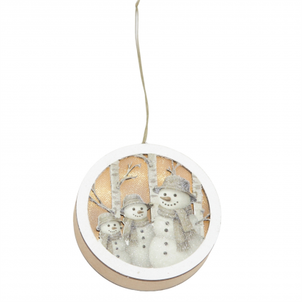 Birch Snowman Family Ornament 4"