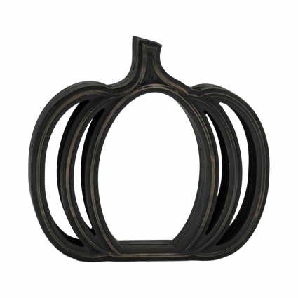 Black Cutout Pumpkin Frame Block 14"