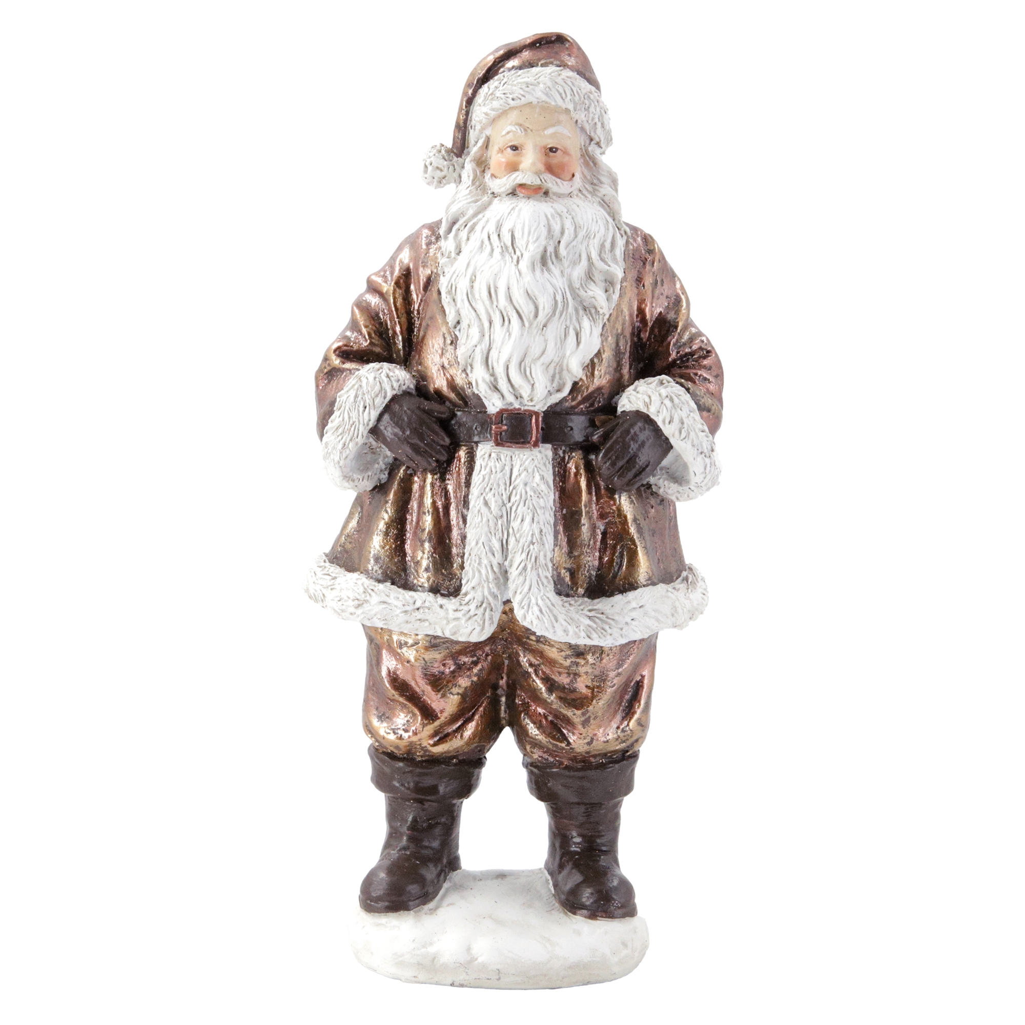 Large Bronze Santa Figurine 10"