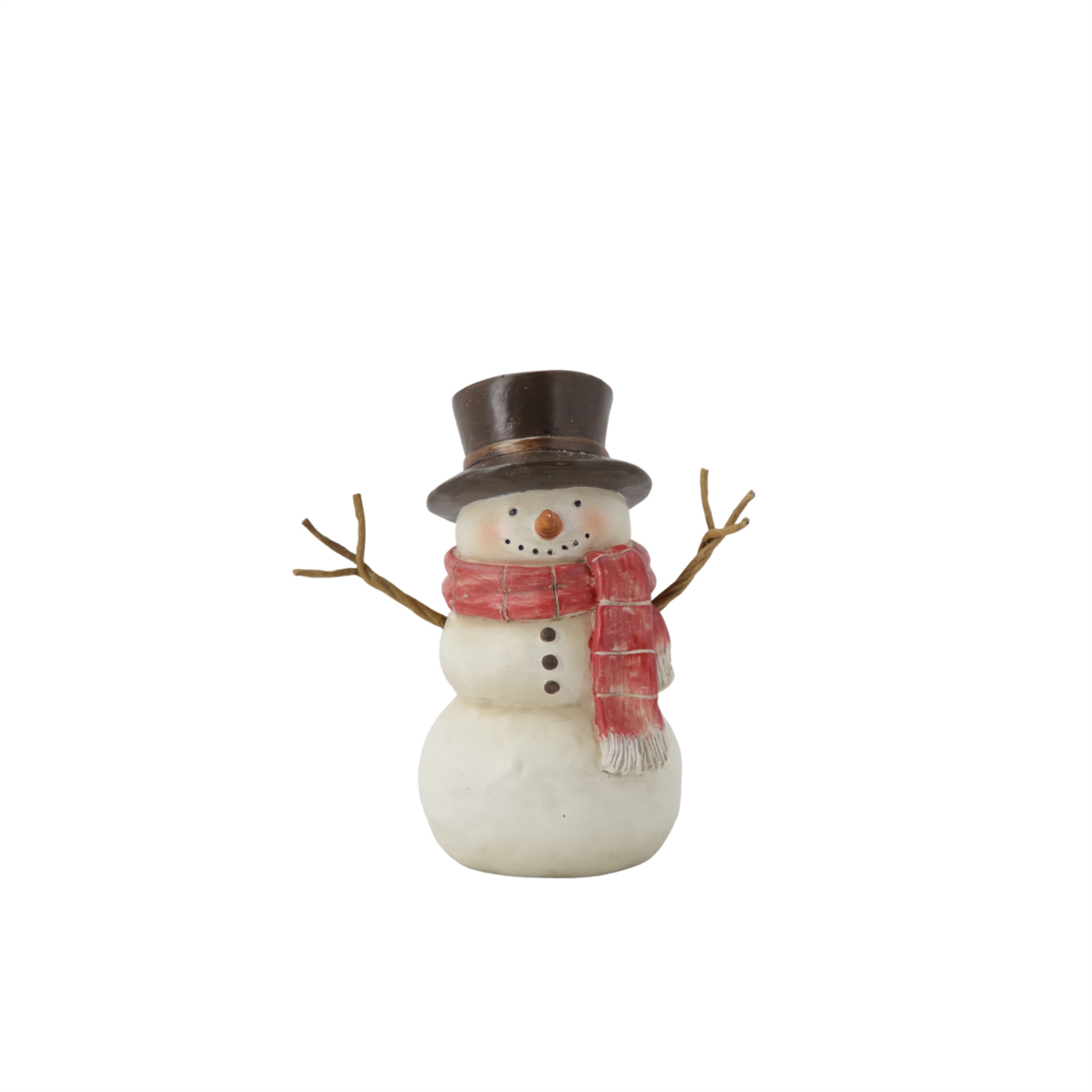 Red Scarf Snowman Figurine 6"