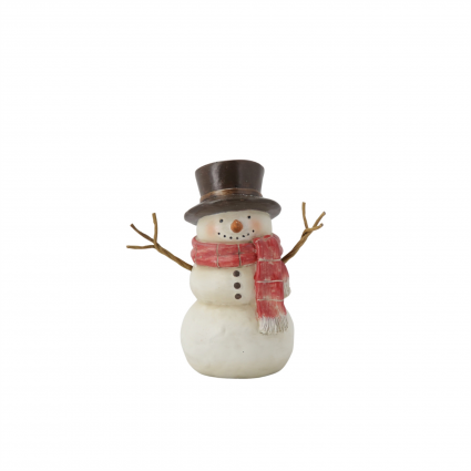 Red Scarf Snowman Figurine 6"