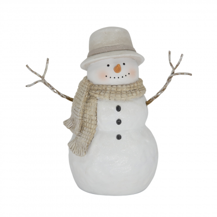 Large Snowfall Snowman Figurine 8"H