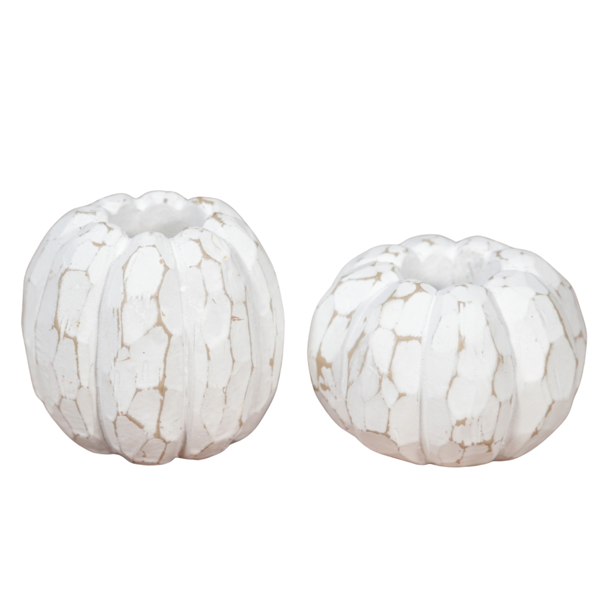 White Pumpkin Taper Candle Holders (Sold Separately)