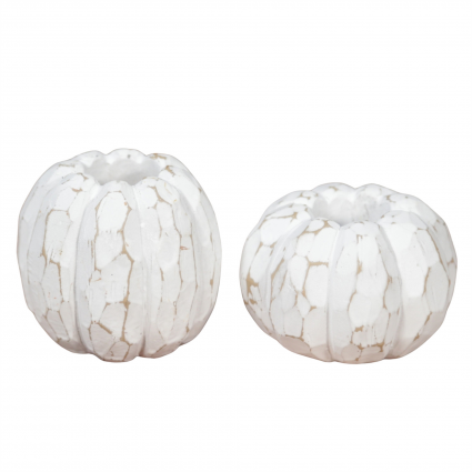 White Pumpkin Taper Candle Holders (Sold Separately)