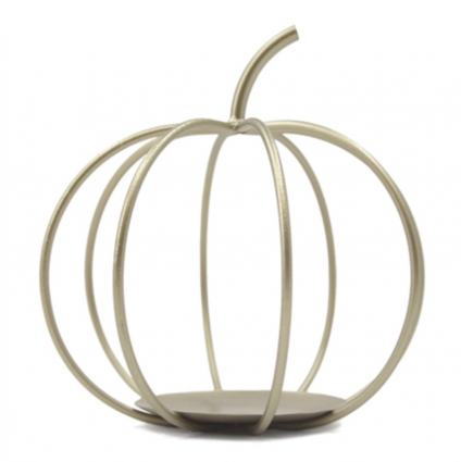 Gold Open Frame Metal Pumpkin 8"