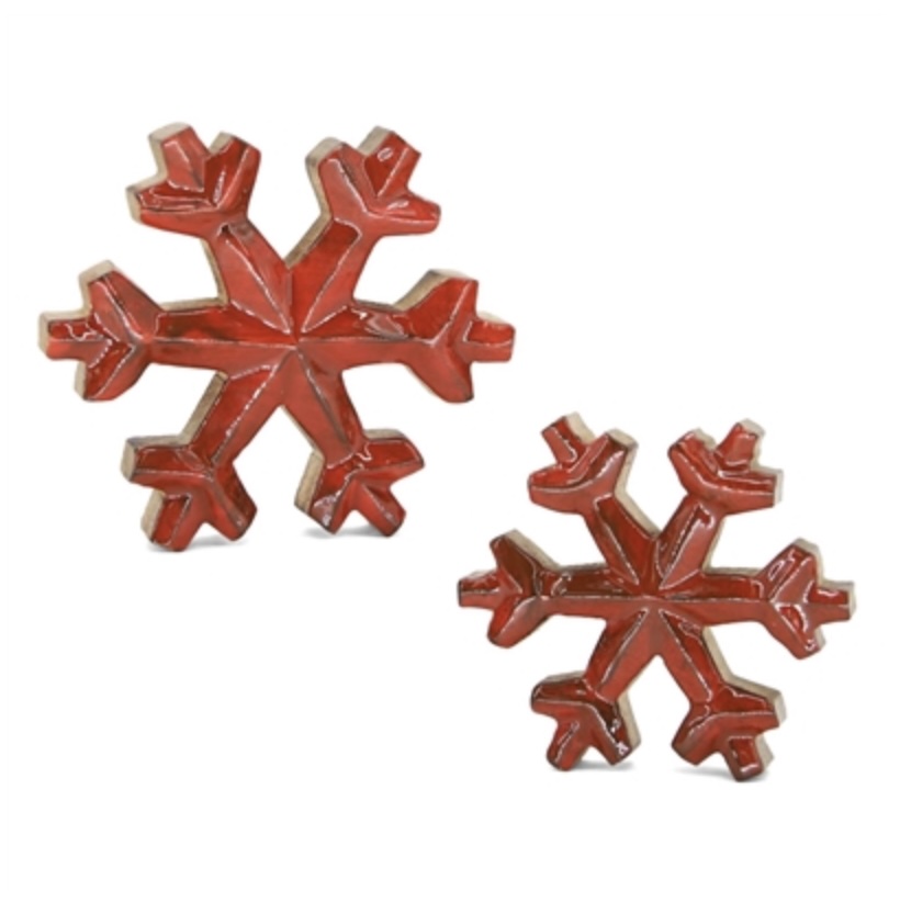 Ruby Red Enamel Snowflake Block 5" (Sold Separately)