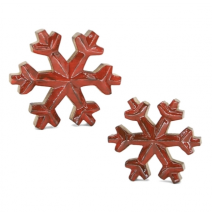 Ruby Red Enamel Snowflake Block 5" (Sold Separately)